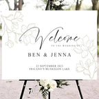 Personalized Wedding Welcome Sign Foliage Print Entrance Wedding Décor