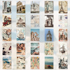 57 Sheets Vintage Travel Scrapbook Sticker Book, 500+ Vintage & Modern Stickers for Scrapbooking, 25 Pcs Ephemera Papers Art Scrapbook Supplies for Adults Teens Women Girls Junk Journal Journaling