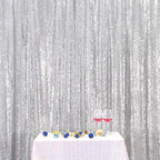 Eternal Beauty Silver Sequin Backdrop, 4x7 Ft Glitter Background Curtains for Shimmer Photography Party Wedding Birthday Back Drop Decor