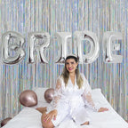 Foil Fringe Curtains Independence Day Decorations - Melsan 3 Pack 3.2 x 8.2 ft Silver Tinsel Curtain Photo Backdrop for Birthday Party or Disco Party Decorations