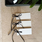 50 Pcs Place Cards for Table Setting -3.94"X1.57" Table Place Cards with Velvet Ribbon,Name Cards for Wedding Dinner Party Events (Black)