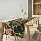 Floral Butterfly Table Runner Seasonal Spring Flower Bird Table Decoration Table Runner for Home Party Decoration 13x60 Inch