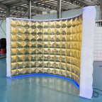 SAYOK Inflatable Photo Booth Wall (Gold, 119' 'x 59''x 91'') Selfie Booth Backdrop, Photo Booth Enclosure Inflatable Photo Shoot Background Golden Wall for Wedding Party Exhibition Event