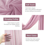 Wedding Arch Draping Fabric, 1 Panel 28" x 19Ft Dusty Rose Arch Drapes Sheer Backdrop Curtain for Wedding Ceremony Party Ceiling Decor
