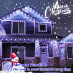 YEGUO 165ft 500 LED Christmas Lights Outdoor Waterproof, Blue and White String Light Indoor, 8 Modes Green Wire Twinkle Tree Lights Plug in with Memory Timer