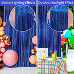 Picoway 4 Pack Foil Fringe Tinsel Backdrop Curtains, Birthday Engagement Bachelorette Party Decorations, Photo Booth Props Door Streamers Curtain (Blue)