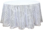 Efavormart 120" Silver Sparkly Sequin Geometric Tulle Round Tablecloth