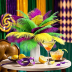 THARAHT Mix Colour Ostrich Feathers 24pcs Natural Bulk 10-12Inch 25cm-30cm for Wedding Party Centerpieces Easter Gatsbi and Home Decoration Feathers