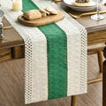 Artoid Mode Dark Green Farmhouse Rustic Table Runner, Seasonal Holiday Hollow Kitchen Dining Table Decoration for Home Party Decor 12x48 Inch