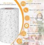 Glitter Tulle Rolls, 6” by 50 Yards (150FT) Sequin Tule Netting Fabric Tulle for Tutu Skirts Sewing Birthday Wedding Party Decoration (White)