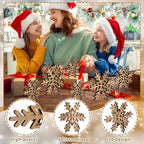 Bucherry 12 Pcs Wooden Snowflake Table Decor 3D Snowflake Tabletop Signs and Centerpiece for Christmas Winter Xmas Party Wonderland Decorations Home (Rustic Color)