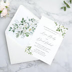 PONATIA 50PCS A7 Euro Flap Ivory Envelope, 5.25 x 7.25'' Flowers Liner Envelopes for Wedding Invitations, Photos, Postcards, Greeting Cards, Christmas Gift Cards, Acrylic Mailing, 5x7 Envelopes