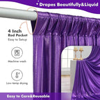 10ftx10ft Shimmer Purple Sequin Backdrop Curtain for Parties, Thick Wrinkle Free Glitter Backdrop Drapes Photo Back Drop Curtains for Birthday Wedding Halloween Photography Background-2 Panels 5x10ft