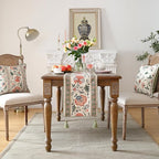 ISAENNE Designer Vintage Linen Table Runner 87 Inches Long,Elegant Floral Pattern Wrinkle Resistant Table Runners for Dining Tables,Thanksgiving,Kitchen Tables,Christmas,12"*87"-Daffy B
