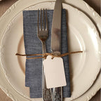 Urban Villa Dinner Napkins Black White Chambray Cloth Napkins (Set of 12) Oversized 20x20 Inches100% Cotton Slub Premium Quality Soft Durable Mitered Corners Reusable Washable Everyday Use Napkins