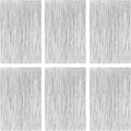 Silver Foil Fringe Curtain 3.3×8.3FT 6 Packs, Metallic Tinsel Curtains Party Streamers for Birthday Graduation Baby Shower Decoration (6pcs,3.3FT×8.3FT, Silver)
