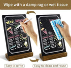 3 Pack Small Chalkboard Signs With Stand, 8x5'' Table Top Sign With Wooden Base, Double-Sided Mini Boards for Food Messages, Restaurant, Bar, Party, Store Decoration