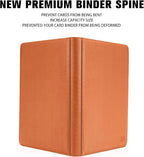 Premium 1000+ Pockets Card Binder,16 Pockets Card Binder Ringless Side Loading Trading Card Album Folder for TCG -Dark Orange