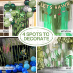 PartyWoo Crepe Paper Streamers 4 Rolls 328ft, Pack of Crepe Paper Kiwi Green Party Streamers, Crepe Paper for Birthday Decorations, Party Decorations, Baby Shower Decorations (1.8 in x 82 Ft/Roll)