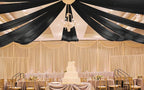 6 Panels Black Ceiling Drapes for Wedding 5ftx15ft Ceiling Drapes Wedding Arch Draping Fabric Cheesecloth Sheer Curtain Romantic Ceiling Decorations for Weddings Party Banquet Ceremony Stage