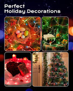 Brightown Multicolor Christmas Mini String Lights, 100-Count 26.5ft Incandescent Bulb Fairy Lights for Indoor Holiday Decor, Christmas Tree Garland Wedding Party Multi-Use Xmas Decoration, White Wire