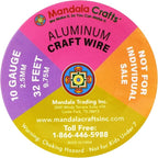 Mandala Crafts 10 Gauge Anodized Aluminum Craft Wire for Jewelry Making - 120 FT Colored Flexible Silver Black Wire - Bendable for Bonsai Armature Crafting Sculpting
