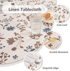 MYSKY HOME Rustic Tablecloth Classic Brown Leaves Printed Linen Fabric Table Cover Waterproof Fabric Tablecloth Farmhouse Decoration 60x120 Inches Rectangle/Oblong for Kitchen Dining and Outdoor Use