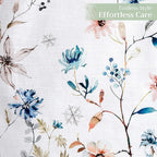 Maison d' Hermine Table Runner 100% Cotton Single Layer Table Runners 108 inches Long for Thanksgiving Christmas Decorations Home Kitchen Dining Party Wedding (Ice Florals, 14.5" x 108")