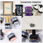 Black Rhinestone Ribbon 3 Yards Self Adhesive Rhinestone Strips Diamond Ribbon Sticker Crystal Roll Glitter Bling Rhinestones Tape for Crafting DIY Art Decoration (0.4 Inch)