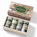 18 Rolls Botanical washi Tape Set for Crafts and Journaling DIY Scrapbooking Supplies Flower washi Tape for Scrapbooking Decorating Tape