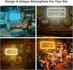 Custom Bar Neon Sign, Personalized LED Beer Signs for Home Bar Man Cave, Customized Neon Light for Men Dad Gifts, Customizable Neon Signs for Pub Tavern Bistro Lounge Party Business Wall Decor