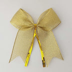 50pcs 3-1/2" Metallic Gold Bows Twist Tie Bows for Gift Wrapping with Fish Tails (Gold)