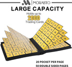 Card Binder 20 Pocket,Trading Card Binder Holds up to 2000 Cards with 50 Sleeves,Zipper Card Holder Album Compatible with TCG Card/Game Cards/Sports Card