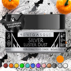 MONÉGASQUE Silver Edible Glitter for Drinks 7g – Edible Glitter for Cakes & Cocktails – Luster Dust for Drinks, Cocktail, & Cakes – Silver Cake Decorations Spray Sprinkles & Halloween Drink Shimmer