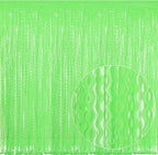 4 Pack Wavy Green Tinsel Backdrop Curtain - 3.3 ft x 6.6 ft Green Foil Fringe Curtains Photo Booth Prop Backdrop Streamer Birthday Party Decor