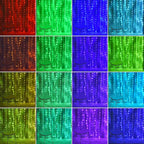 Fairy Curtain Lights - 16-Color Changing String Lights with Remote, 4 Lighting Modes, Ideal for Christmas, Weddings, Parties, Room Decor - Rainbow Backdrop