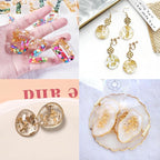 Joyzan Gold Flakes, Gold Foil Leaf Decoration Imitation Metallic Chocolates Baking Sheet Cake Decor Tweezers Resin Cooking Dessert Makeup Nail Art DIY Craft Jewelry Making Painting Slime 20g 2 Bottles