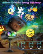 Halloween Christmas Projector Lights Outdoor, 8 Brighter HD Holiday Patterns with Firefly & Ocean Wave Effects, 10 Slides, Waterproof Snowflake Projector with Timer for House Garden Yard Xmas New Year