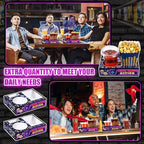 Faccito 36 Pcs Movie Night Snack Trays Movie Theater Snack Boxes Night Supply Disposable Paper Holder Tray for Popcorn Food Candy Drink Party 8 x 6 Inch(Black Purple,Classic Style)