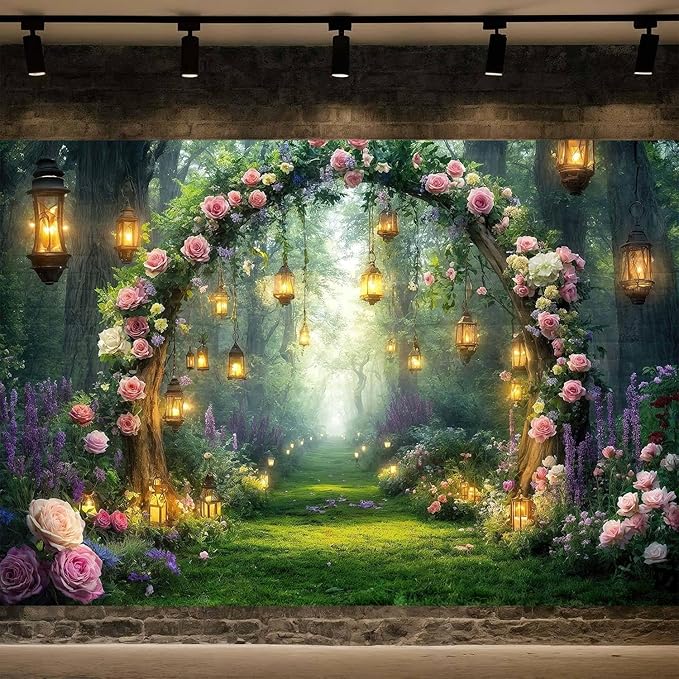 15x10ft Purple Flower Wedding Photography Backdrop Lavender Floral Wedding Bridal Photography Backdrop Anniversary Birthday Baby Shower Girl Party Banner Photo Booth Props Background Wall Decor
