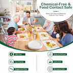 𝟏𝟎 𝐈𝐧𝐜𝐡, 𝟏𝟐𝟖-𝐏𝐚𝐜𝐤 Compostable Paper Plates, Heavy-Duty Biodegradable Disposable Dish Made from Bagasse, Perfeck for Snacks, Desserts, Party, Wedding and More (White)