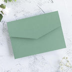20 PCS Sage Green Tri-fold Laser Cut Wedding Invitation Pockets for 5x7 Wedding Cards Bridal Shower Engagement Quinceanera Invitation