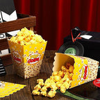 Panelee 100 Pack Popcorn Boxes for Movie Night 24oz Popcorn Disposable Paper Bucket Bags Bulk Snack Container Cups Holder for Christmas Party Carnival