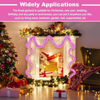 25 Feet Metallic Twist Tinsel Garland - Wall Hanging Backdrop for Parade Floats, Christmas Eve, New Year, Valentine's Day Parties (Macaron Pink, 4in x 25ft)