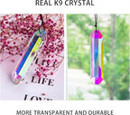 HDCRYSTALGIFTS 2PCS 5" Large Crystal Sun Catcher Prisms for Windows Indoor, AB Colored Hexagone Hanging Crystals Suncatchers, Rainbow Maker for Christmas,Patio,Chandelier,Garden Ornaments