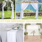 4 Panels Wedding Arch Draping Fabric White Sheer Backdrop Curtain Arch Drape for Wedding Ceremony Reception,Bridal Shower Party Decorations 28" X 19ft
