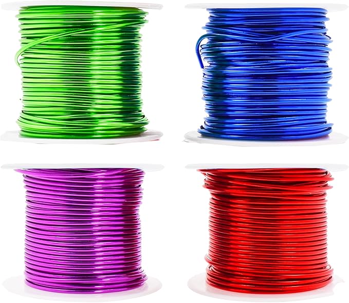 Mandala Crafts 16 Gauge Anodized Aluminum Craft Wire for Jewelry Making - 400 FT Colored Flexible Rainbow Wire - Bendable for Bonsai Armature Crafting Sculpting