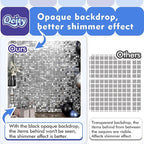 Qcity Silver Shimmer Wall Backdrop 30PCS, Black Back Not See-Through Design, Square Sequin Glitter Backdrop Panel, Perfect for Outdoor Events, Birthdays, Wedding and Party Decoration