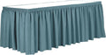 Ultimate Textile Pleat Polyester Fabric Table Skirt - Machine Washable Flame Resistant with Clips for Events, Weddings & Trade Shows, Cut & Sewn in Paterson, NJ - Slate, 7' Shirred Pleat