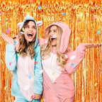 6 Pack Orange Foil Fringe Curtains Backdrop, 3.28 x 8.2 Ft Metallic Streamers Tinsel Curtains Background for Photo Booth, Birthday, Weddings, Carnivals, Graduation, Themed Party Decorations